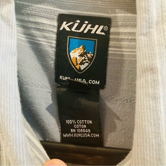 KUHL Sz L  Long Sleeve Pockets Button Down 100% Cotton Shirt - Picture 5 of 10